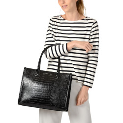 Sparks RYTHME, cabas façon croco noir