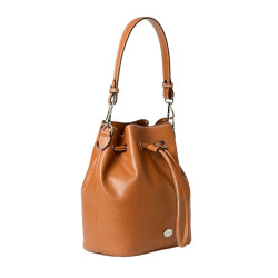 Teheran BUNI, sac seau cuir châtain