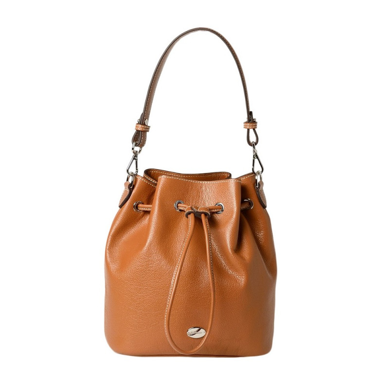 Teheran BUNI, sac seau cuir châtain