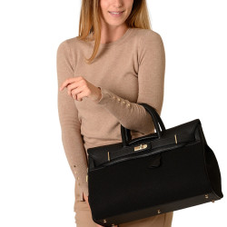 PYLA FANTASIA, grand sac à main à motif mohair noir