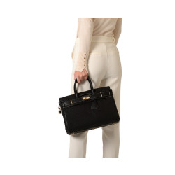 Pyla Fantasia, petit sac à main toile tressée noire