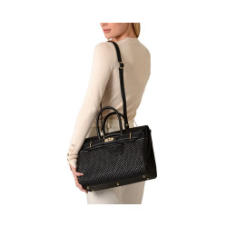 Pyla Fantasia, petit sac à main toile tressée noire