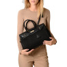 Pyla FANTASIA, sac à main à motif mohair noir