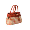 Pyla FANTASIA, petit sac à main à motif pied de coq  corail