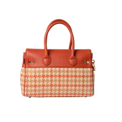 Pyla FANTASIA, petit sac à main à motif pied de coq  corail