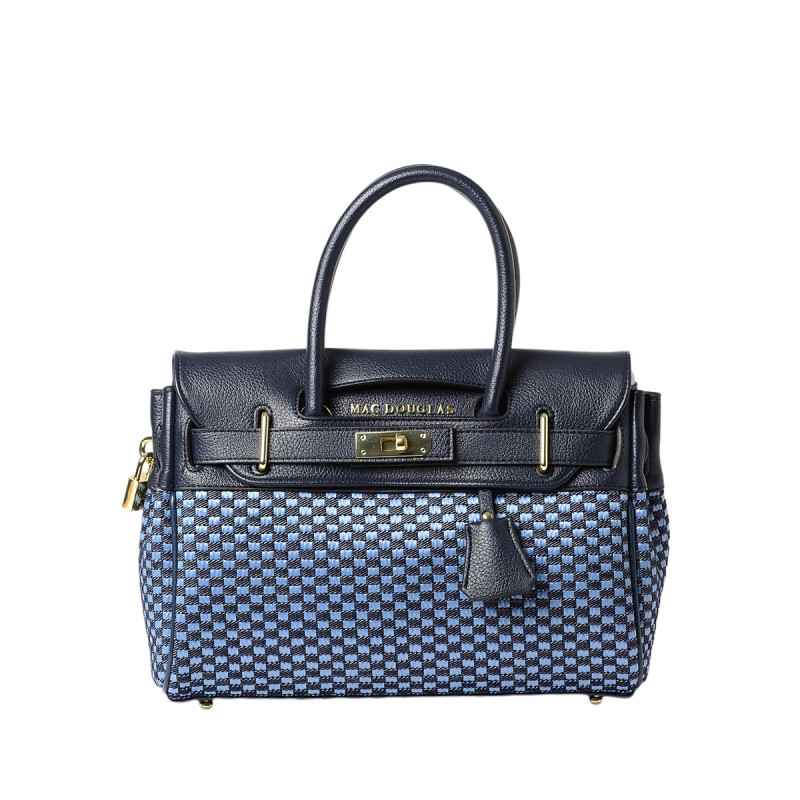 PYLA FANTASIA, mini sac à main toile tressée bleu jean