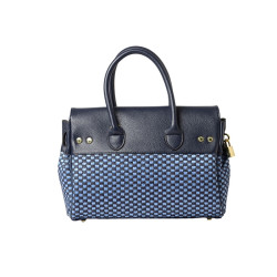 Pyla FANTASIA, petit sac à main toile tressée bleu jean