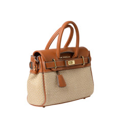 Pyla Fantasia, mini sac à main toile tressée beige