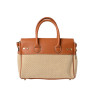 Pyla Fantasia, mini sac à main toile tressée beige