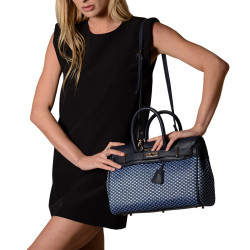 Pyla FANTASIA, sac à main toile tressée bleu jean