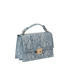 Joyau BRYAN, petit sac cartable motif python bicolore bleu