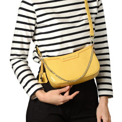 Tyler BRYAN, petit sac baguette motif python jaune