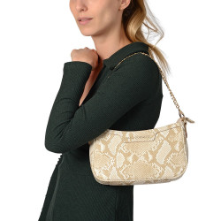 Tyler BRYAN, petit sac baguette motif python jaune