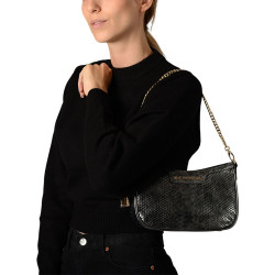 Tyler BRYAN, petit sac baguette motif python jaune