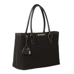 LAURENE FANTASIA, sac cabas à motif quadrillage gris