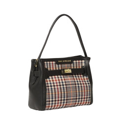 PAYTON PALOMA, petit sac porté épaule à motif écossais écru et noir