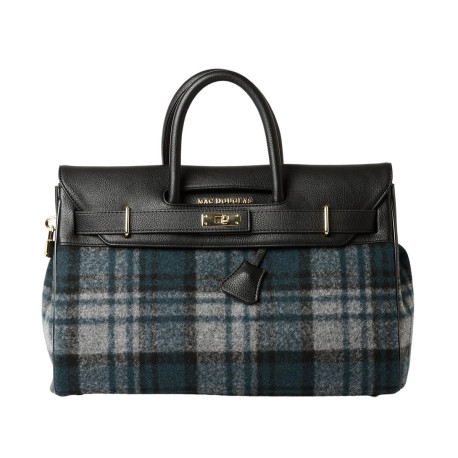 Pyla Fantasia, petit sac à main à motif écossais écru et noir