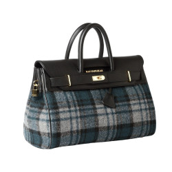 Pyla Fantasia, petit sac à main à motif écossais écru et noir