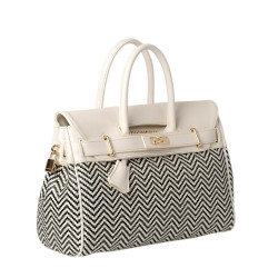 Pyla Fantasia, petit sac à main à motif losange blanc/noir