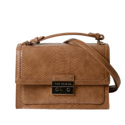 JOYAU BRYAN, sac cartable motif python noir