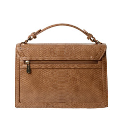 JOYAU BRYAN, sac cartable motif python noir