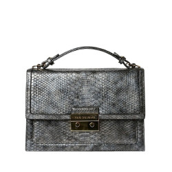 JOYAU BRYAN, sac cartable motif python noir