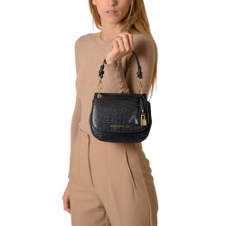 GARANCE ROMY, petit sac besace cuir façon croco carmin