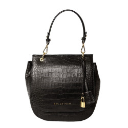 GARANCE ROMY, grand sac besace cuir façon croco carminGARANCE ROMY, grand sac besace cuir façon croco carmin