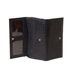 Gondole ROMY, portefeuille compagnon cuir grain croco