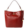 Kentucky Romy, sac porté épaule cuir façon croco aubergine