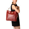 Kentucky Romy, sac porté épaule cuir façon croco aubergine