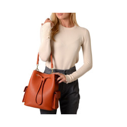 Lumineux ROMY, sac seau cuir