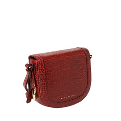 NORLAND ROMY, sac porté travers  cuir façon croco carmin