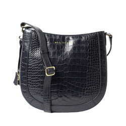 PACHA ROMY, sac bandoulière cuir façon croco navy