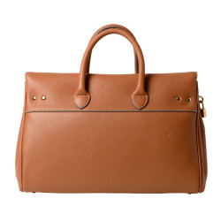 Pyla Romy, grand sac à main bimatière cuir grainé et velours land