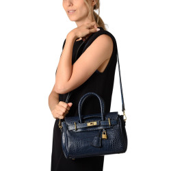 PYLA ROMY, mini sac à main cuir façon croco noix