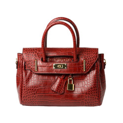 Pyla ROMY, mini sac à main cuir grain croco