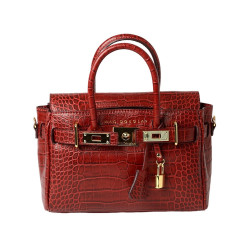 Pyla ROMY, mini sac à main cuir grain croco