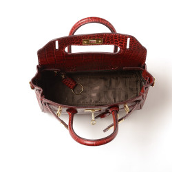 Pyla ROMY, mini sac à main cuir grain croco
