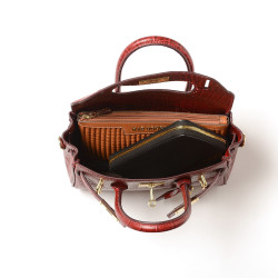 Pyla ROMY, mini sac à main cuir grain croco
