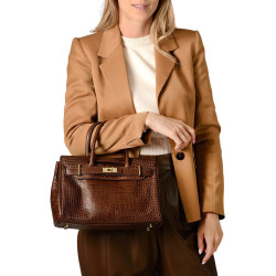 Pyla ROMY, petit sac à main cuir grain croco