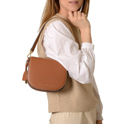 STRAUSS ROMY, petit sac porté épaule châtain