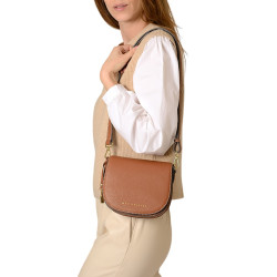 STRAUSS ROMY, petit sac porté épaule châtain