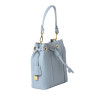 Timee ROMY, sac seau cuir bleu glacier