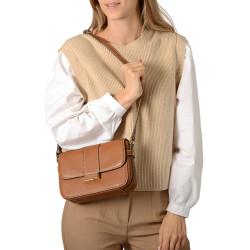 TOUPIE ROMY, sac travers châtain