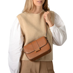 TOUPIE ROMY, sac travers châtain