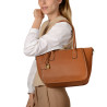 Vestige ROMY, sac cabas cuir bleu glacier