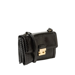 SORIA BRYAN, petit sac travers façon python beige sable