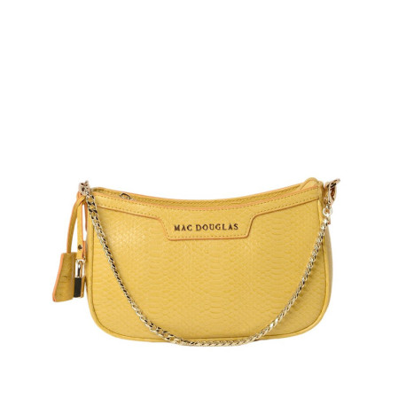 Tyler BRYAN, petit sac baguette motif python jaune