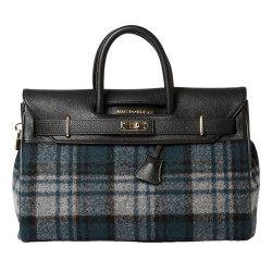 PYLA FANTASIA, grand sac à main à motif tartan noir et blanc